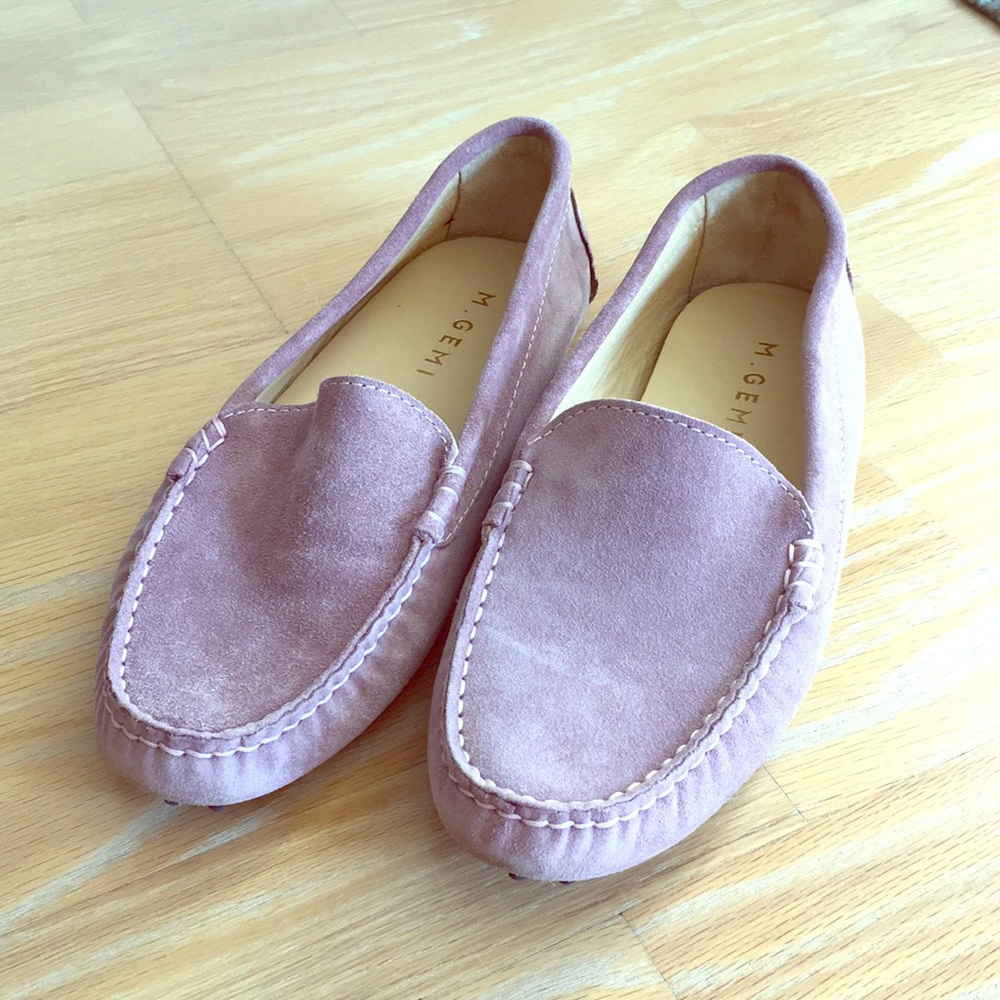 M. Gemi Felize Dusty Pink Suede Loafers Size 8